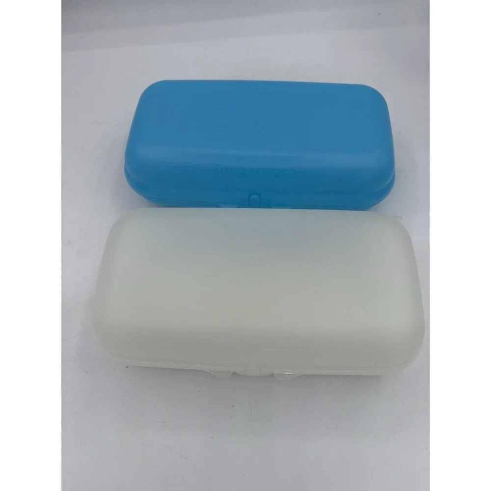Tupperware Lunch Containers Maxi Twin To Go Oyster Case Pencil Box Lot of‎ 2